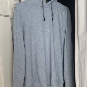 Rhoback light blue and white striped hoodie (Medium)